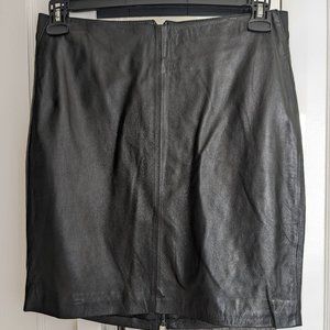 Blanc Noir 100% Leather Mini Skirt